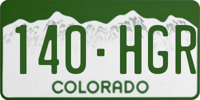 CO license plate 140HGR