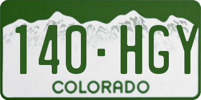 CO license plate 140HGY