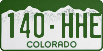 CO license plate 140HHE