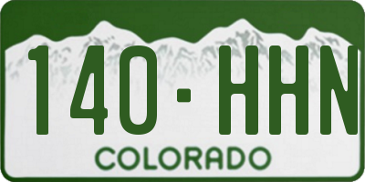 CO license plate 140HHN