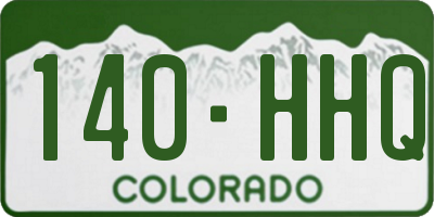 CO license plate 140HHQ