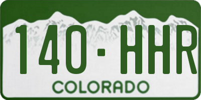 CO license plate 140HHR