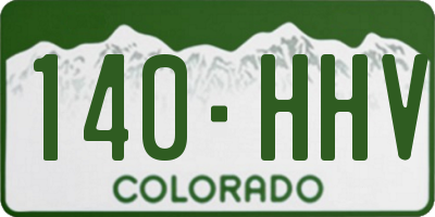 CO license plate 140HHV