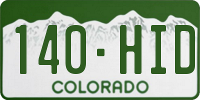 CO license plate 140HID