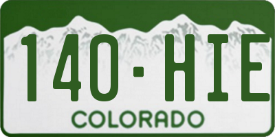CO license plate 140HIE