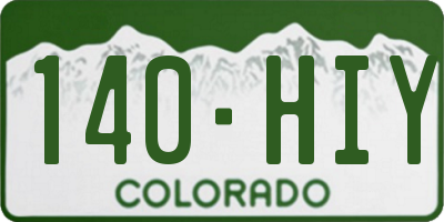 CO license plate 140HIY