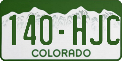 CO license plate 140HJC