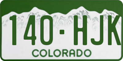 CO license plate 140HJK