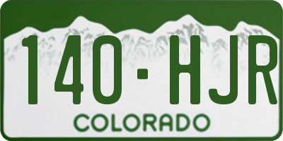 CO license plate 140HJR