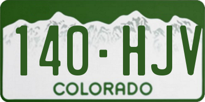 CO license plate 140HJV