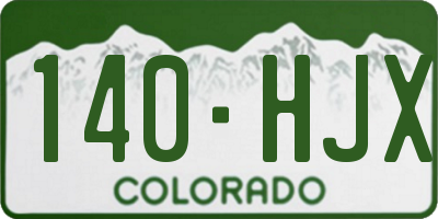 CO license plate 140HJX