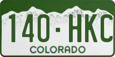 CO license plate 140HKC