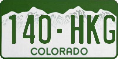 CO license plate 140HKG
