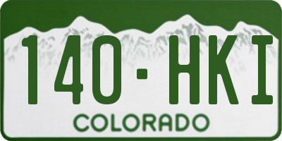 CO license plate 140HKI