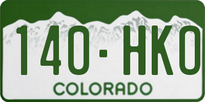 CO license plate 140HKO