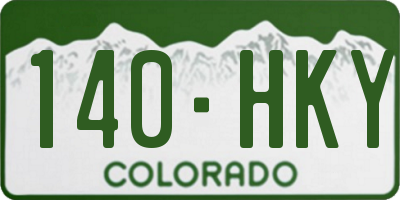 CO license plate 140HKY