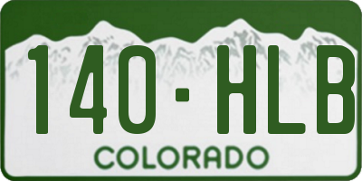 CO license plate 140HLB