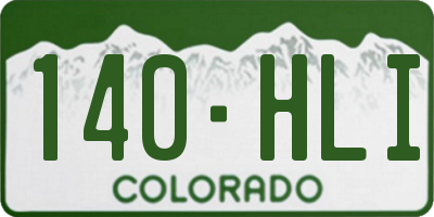 CO license plate 140HLI