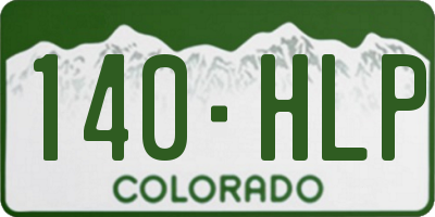 CO license plate 140HLP