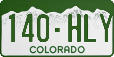 CO license plate 140HLY
