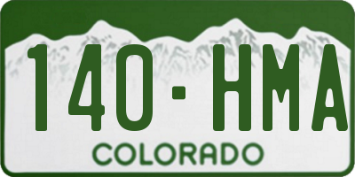CO license plate 140HMA