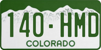 CO license plate 140HMD