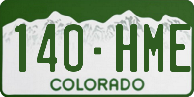 CO license plate 140HME