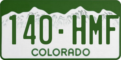 CO license plate 140HMF