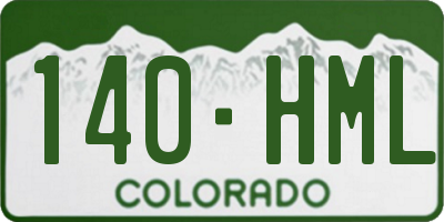 CO license plate 140HML