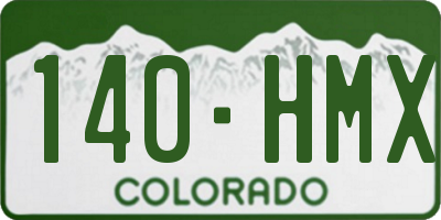 CO license plate 140HMX