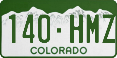 CO license plate 140HMZ