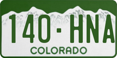 CO license plate 140HNA