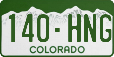 CO license plate 140HNG