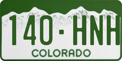 CO license plate 140HNH