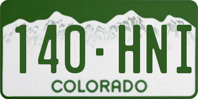 CO license plate 140HNI