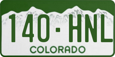 CO license plate 140HNL