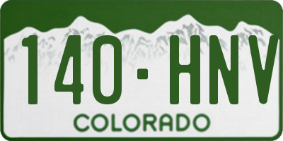 CO license plate 140HNV