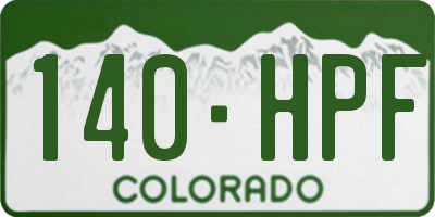 CO license plate 140HPF