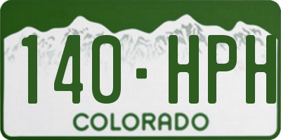 CO license plate 140HPH