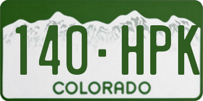 CO license plate 140HPK