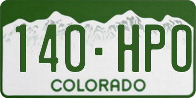 CO license plate 140HPO
