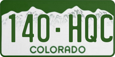CO license plate 140HQC