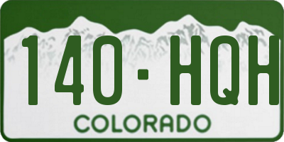CO license plate 140HQH