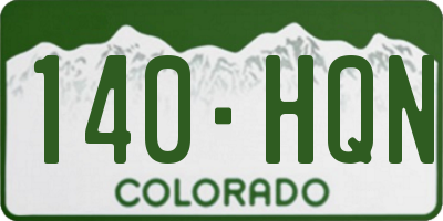 CO license plate 140HQN