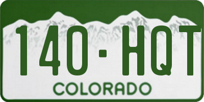 CO license plate 140HQT