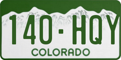 CO license plate 140HQY