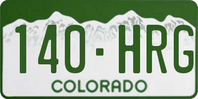 CO license plate 140HRG