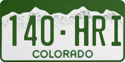 CO license plate 140HRI