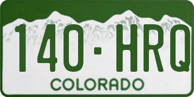 CO license plate 140HRQ