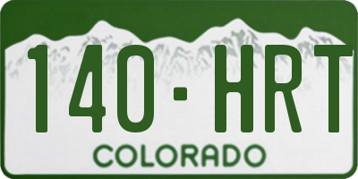 CO license plate 140HRT